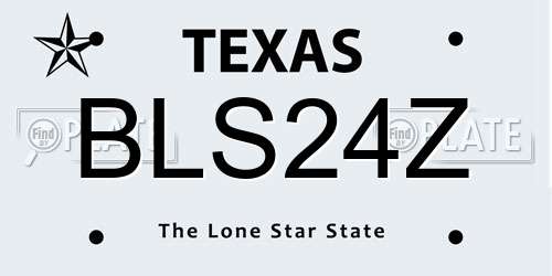 BLS24Z Texas License Plate