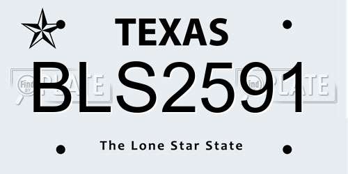 BLS2591 Texas License Plate