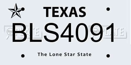 BLS4091 Texas License Plate