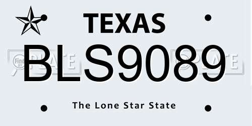 BLS9089 Texas License Plate