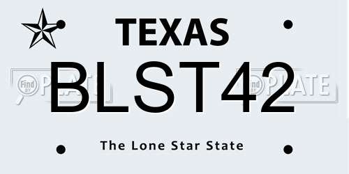 BLST42 Texas License Plate