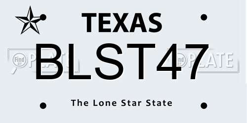 BLST47 Texas License Plate