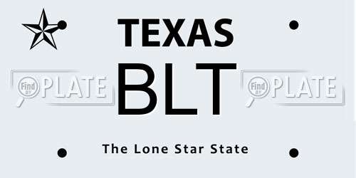 BLT Texas License Plate