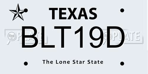 BLT19D Texas License Plate