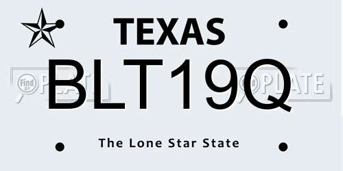 BLT19Q Texas License Plate
