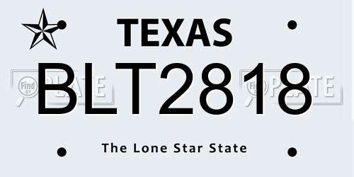 BLT2818 Texas License Plate