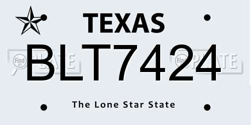 BLT7424 Texas License Plate