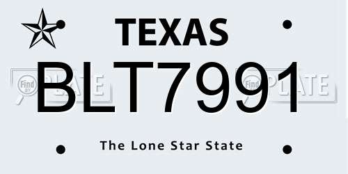 BLT7991 Texas License Plate