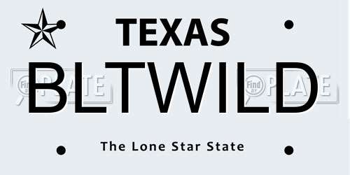 BLTWILD Texas License Plate