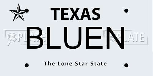 BLUEN Texas License Plate