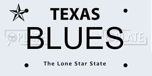 BLUES Texas License Plate