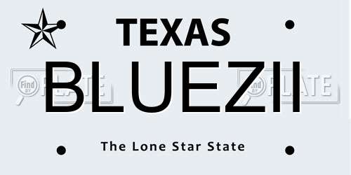 BLUEZII Texas License Plate