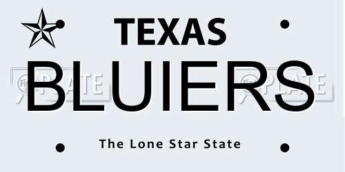 BLUIERS Texas License Plate