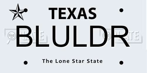 BLULDR Texas License Plate