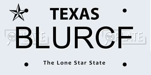 BLURCF Texas License Plate