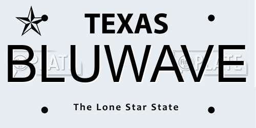 BLUWAVE Texas License Plate