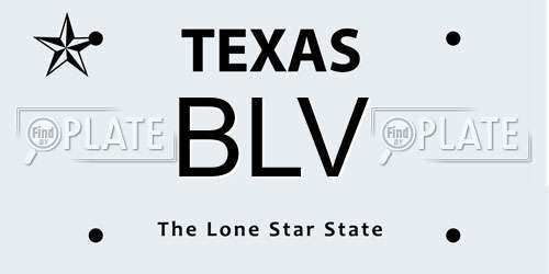 BLV Texas License Plate