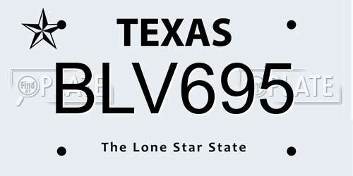 BLV695 Texas License Plate