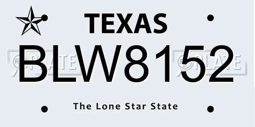 BLW8152 Texas License Plate