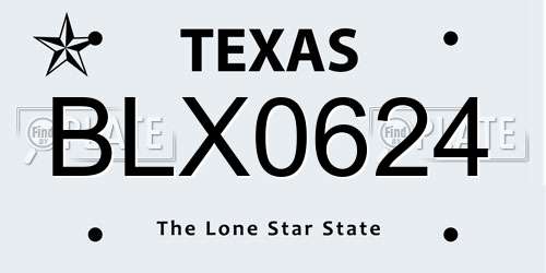 BLX0624 Texas License Plate