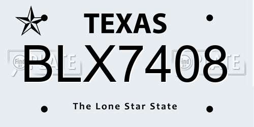 BLX7408 Texas License Plate