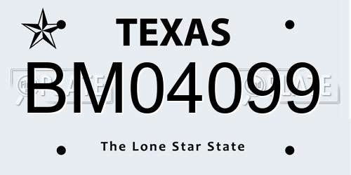 BM04099 Texas License Plate