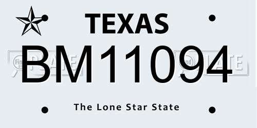 BM11094 Texas License Plate