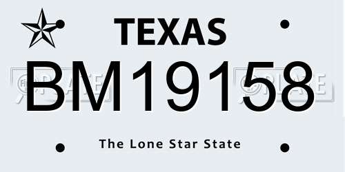 BM19158 Texas License Plate