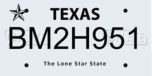 BM2H951 Texas License Plate