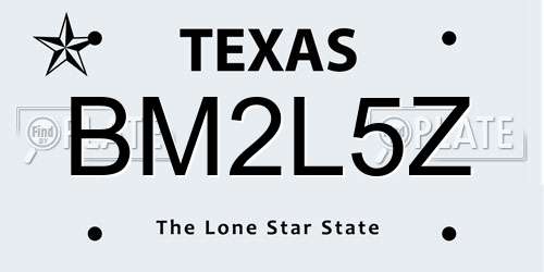 BM2L5Z Texas License Plate