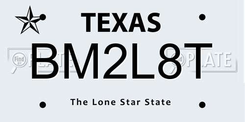 BM2L8T Texas License Plate
