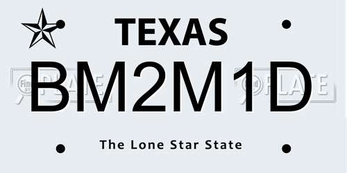 BM2M1D Texas License Plate