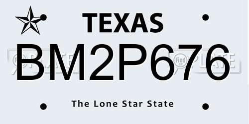 BM2P676 Texas License Plate