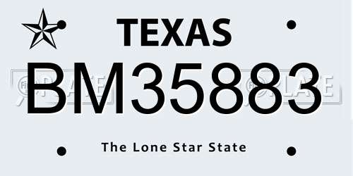 BM35883 Texas License Plate
