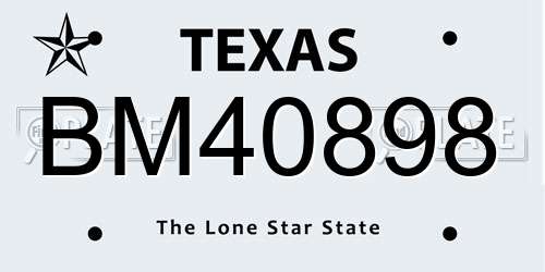 BM40898 Texas License Plate
