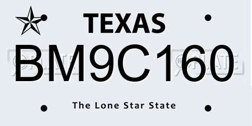 BM9C160 Texas License Plate
