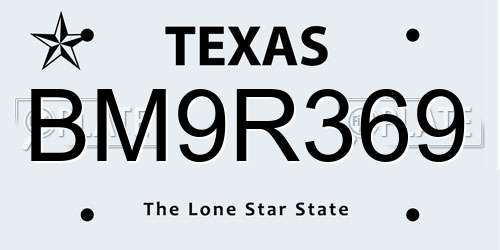 BM9R369 Texas License Plate