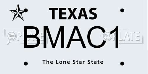 BMAC1 Texas License Plate