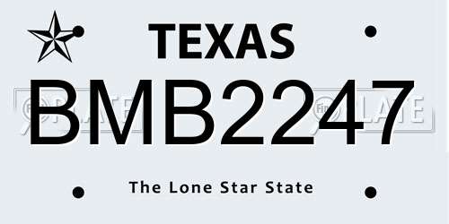 BMB2247 Texas License Plate
