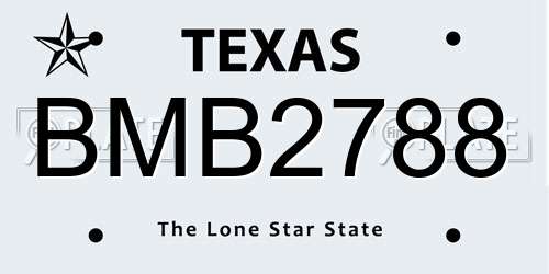 BMB2788 Texas License Plate