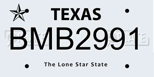 BMB2991 Texas License Plate
