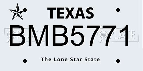 BMB5771 Texas License Plate