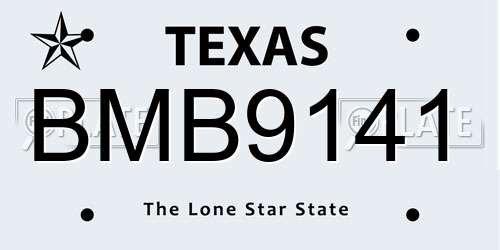 BMB9141 Texas License Plate