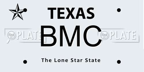 BMC Texas License Plate