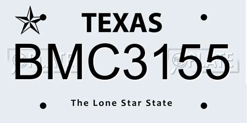 BMC3155 Texas License Plate
