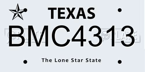 BMC4313 Texas License Plate