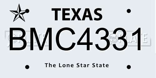 BMC4331 Texas License Plate