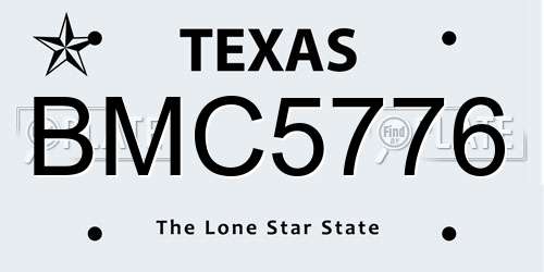 BMC5776 Texas License Plate