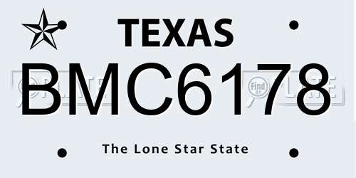 BMC6178 Texas License Plate