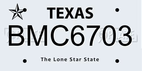 BMC6703 Texas License Plate